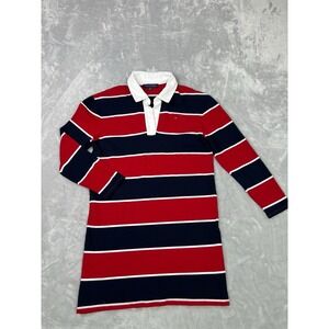 Tommy Hilfiger Women's Sz M Rugby Collared Dress Preppy Rugby Stripes